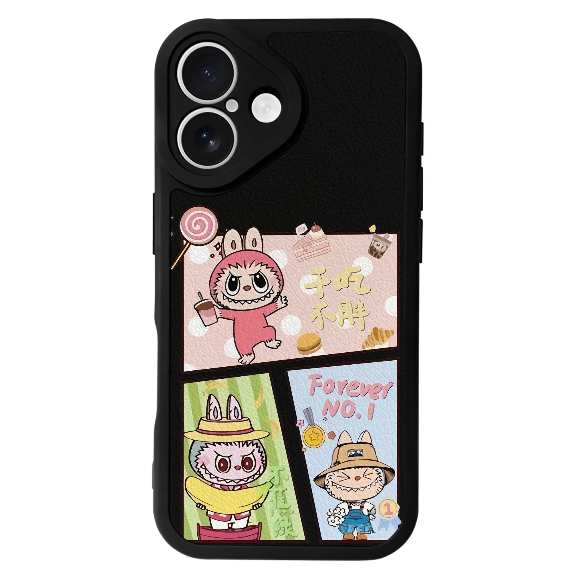 ラブブ グッズ モココ - IPhone 16シリーズ対応 ・ シリコンスマホケース ・ レザー調 ・ 高精度フィット ・ 耐衝撃 ・ ワイヤレス充電対応 ・ 精密カット